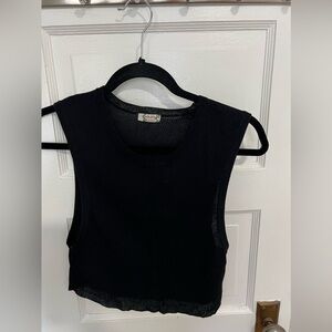 Free people crop top. Nice knit ribbed fabric. Semi sheer.